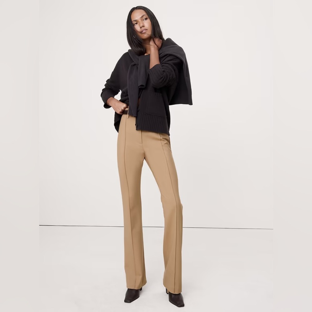 NWT! Banana Republic Hi-Rise Skinny Flare Stretch Wool-Blend Pants -00p 📷2️⃣